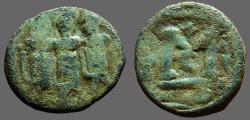 Ancient Coins - Arab-Byzantine AE16 Fals. three figures stg. / M
