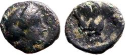 Ancient Coins - Islands off Caria, Rhodes AE10 Nymph Rhodos / Rose