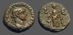 Ancient Coins - Diocletian billon tetradracm. Eusebia sacraficing, hold incense box.  Egypt