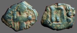 Ancient Coins - Constans II AE18 follis.  Constantinople