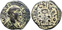 Ancient Coins - Claudius II Gothicus AE24 Antioch, Pisidia. Aquila between two signa
