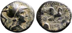 Ancient Coins - Phrygia. Apameia AE21 Athena / Eagle on maeander pattern