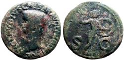 Ancient Coins - Claudius AE30 as. Minerva w. spear and shield. Rome
