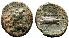 Ancient Coins - Phoenicia, Arados AE15 Zeus / Galley Prow