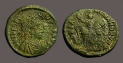 Ancient Coins - Theodosius I GLORIA ROMANORVM Emperor on horseback !