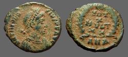 Ancient Coins - Theodosius I AE4 Vows in wreath.  VOTOT/X/MVLT/XX.  Antioch