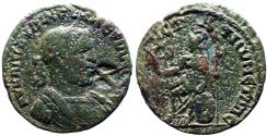 Ancient Coins - Valerian I AE28 Cilicia, Augusta. Athena seated on shield holding Nike