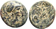 Ancient Coins - Phrygia. Apameia AE24 Athena / Eagle on maeander pattern