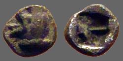 Ancient Coins - Ionia, Phokaia or Teos AR Tetartemorion.  Griffin Head / Incuse