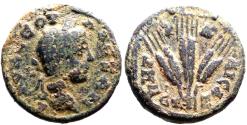 Ancient Coins - Gordian III AE18 Cappadocia, Caesarea-Eusebia. Three grain ears tied