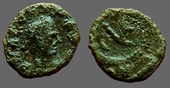 Ancient Coins - Leo I  Æ11  Monogram in wreath.  Constantinople