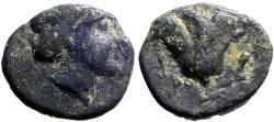 Ancient Coins - Islands off Caria, Rhodes AE11 Nymph Rhodos / Rose