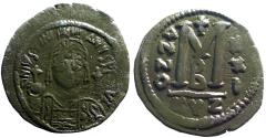 Ancient Coins - Justinian I AE36.5 Follis. Kyzicus year 21