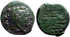 Ancient Coins - Roman Republic AE25 Quadrans. Herakles / Galley prow