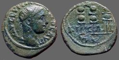 Ancient Coins - Severus Alexander AE18  Nicaea. Military Standards