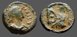 Ancient Coins - Justin I AE pentanummium, Tyche on Antioch seated in shrine   SB#111 Mint of Antioch. 