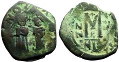 Ancient Coins - Heraclius & Heraclius Constantine AE30 Follis. Nikomedia