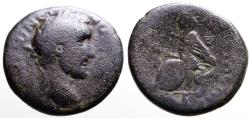 Ancient Coins - Antoninus Pius AE22 Tyana, Cappadocia. Tyche w. River God Phoibos.
