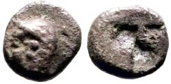 Ancient Coins - Ionia, Phokaia. AR5 Hemitetartemorion. Athena / incuse square