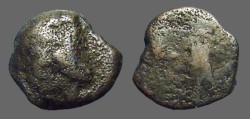 Ancient Coins - Ptolemy of Cyprus AE16 Hemiobol, Zeus holding grain ear.