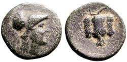 Ancient Coins - Pamphylia, Side AE16.5 Athena / Pomegranate