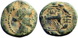 Ancient Coins - Lydia, Sardes, AE15 Apollo / Club within oak wreath.