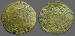 World Coins - Enrique III billon 24mm blanca (2 Cornados) 3 towered castle / Lion rampant left. 