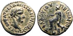Ancient Coins - Domitian AE16 Cidyessos, Phrygia. Cybele seated left.