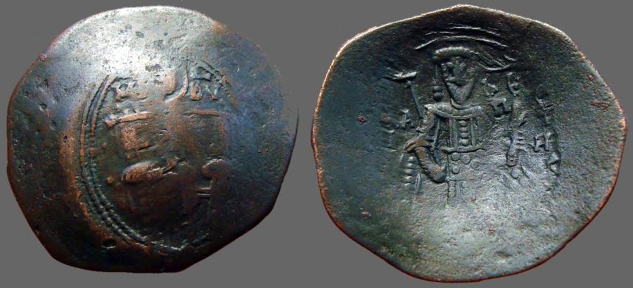 Angelus 1185-1195AD S-2002 Electro Aspron TRACHY. Antiguo bizantino Isaac II 