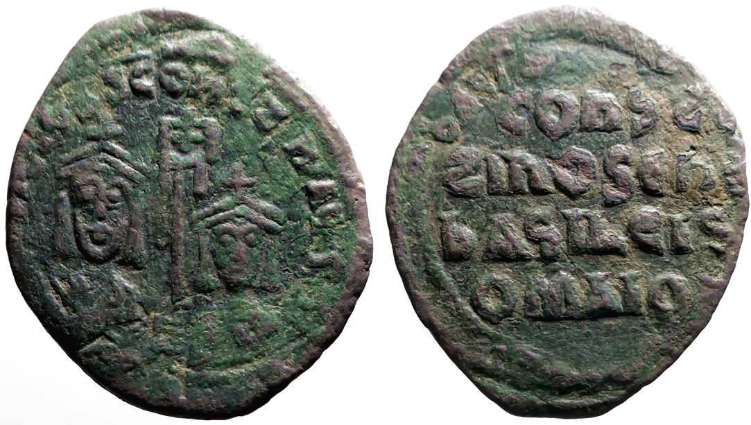 Basil I & Constantine AE27 Follis | Byzantine Coins
