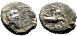Ancient Coins - Phrygia, Laodikeia ad Lycum AE12 Tyche / Lion w. paw raised