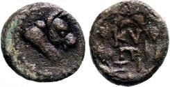 Ancient Coins - Mysia, Kyzikos AE13 Bull rt / KY / ZI in wreath