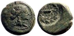 Ancient Coins - Lydia, Sardes, AE15 Apollo / Club within oak wreath.
