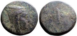 Ancient Coins - Pontus, Amisos AE26 Male head w. leather cap / Quiver
