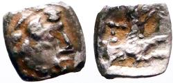 Ancient Coins - Cilicia, Tarsos. AR9 3/4 Obol. Baaltars / forepart Wolf