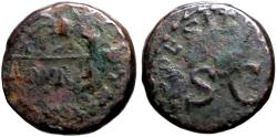 Ancient Coins - Claudius AE15 Quadrans. hande holding scales. Rome