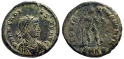 Ancient Coins - Arcadius AE21 Follis. Arcadius stg. w. labarum & globe.