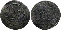 World Coins - Hungary. Bela III AE28 Denar imitating Justin & Sophia