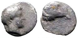Ancient Coins - Troas, Kebren  AR7 Obol.  Apollo / Ram's head