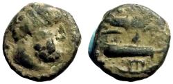 Ancient Coins - Pisidia, Selge AE13 Herakles / Thunderbolt & bow