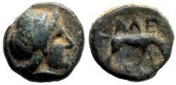 Ancient Coins - Troas, Alexandria AE9 Apollo / Horse grazing