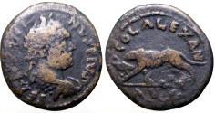 Ancient Coins - Elagabalus AE24 Alexandria, Troas. She wolf left w. twins