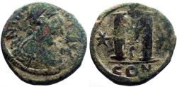 Ancient Coins - Justin I AE30 Follis.  Constantinople