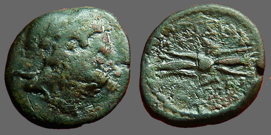 Sicily, Kentorpai AE16 tetrachalkon. Zeus / Thunderbolt | Greek Coins