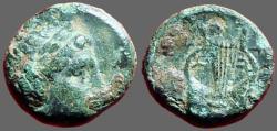 Ancient Coins - Ionia, Kolophon. AE10 Apollo / Lyre
