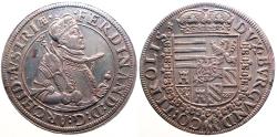World Coins - Holy Roman Empire. Ferdinand (Archduke, 1564-1595). AR38.5 Taler