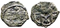 Ancient Coins - Constantine V Copronymus, with Leo IV & Leo III AE16 Follis.