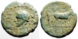 Ancient Coins - Nerva AE17 Mysia, Parium.  Founder plowing w. oxen