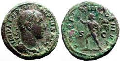 Ancient Coins - Severus Alexander AE26 As.  Sol walking w. whip, raises right hand