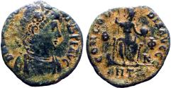 Ancient Coins - Theodosius I AE17 Constantinopolis seated.  Antioch